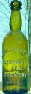 COOPER AND CONGER ST. LOUIS ALE BREWERY EMBOSSED BEER BOTTLE