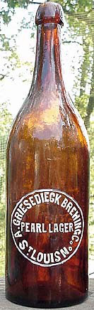 A. GRIESEDIECK BREWING COMPANY EMBOSSED BEER BOTTLE