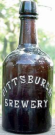 PITTSBURGH BREWERY LAGER BEER EMBOSSED BEER BOTTLE