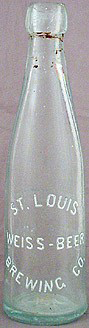 ST. LOUIS WEISS BEER BREWING COMPANY EMBOSSED BEER BOTTLE