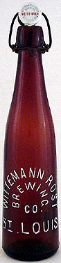 WITTEMANN - ROST BREWING COMPANY EMBOSSED BEER BOTTLE