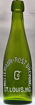 WITTEMANN - ROST BREWING COMPANY EMBOSSED BEER BOTTLE