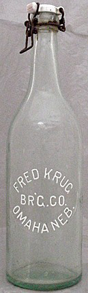 FRED KRUG BREWING COMPANY EMBOSSED BEER BOTTLE