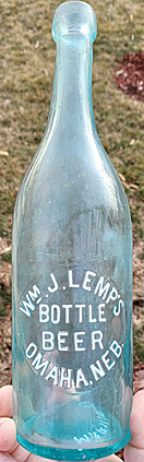 W. J. LEMP'S BOTTLED BEER EMBOSSED BEER BOTTLE