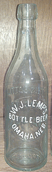 WILLIAM J. LEMPS BOTTLE BEER EMBOSSED BEER BOTTLE