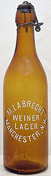M. LABRECHE WEINER LAGER EMBOSSED BEER BOTTLE