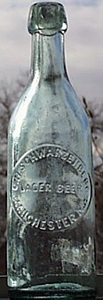 C. H. SCHWARZENBERG LAGER BEER EMBOSSED BEER BOTTLE
