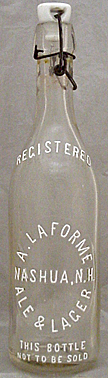 A. LAFORME ALE & LAGER EMBOSSED BEER BOTTLE