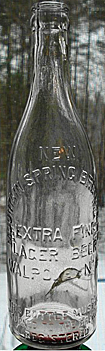 NEW MOUNTAIN SPRING BREWING COMPANY EMBOSSED BEER BOTTLE