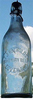 T. J. REYNOLDS BOHEMIAN BEER EMBOSSED BEER BOTTLE
