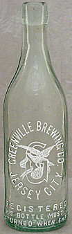 GREENVILLE BREWING COMPANY EMBOSSED BEER BOTTLE