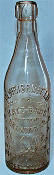 KATZ BROTHERS BREWING COMPANY EMBOSSED BEER BOTTLE