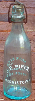 J. R. PIPER LAGER BEER EMBOSSED BEER BOTTLE