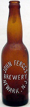 JOHN FERGG'S BREWERY EMBOSSED BEER BOTTLE