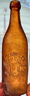 G. KRUEGER BREWING COMPANY EMBOSSED BEER BOTTLE