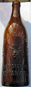 LYON & SONS BREWING COMPANY EMBOSSED BEER BOTTLE