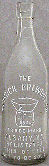 THE HEDRICK BREWING COMPANY EMBOSSED BEER BOTTLE