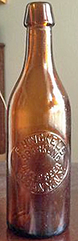 F. HINCKEL'S SPARKLING LAGER BEER EMBOSSED BEER BOTTLE