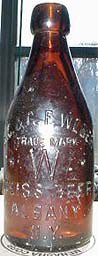 A. C. & G. F. WEBER WEISS BEER EMBOSSED BEER BOTTLE