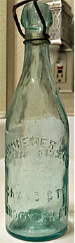 BRUNNEMER & COMPANY LAGER BEER EMBOSSED BEER BOTTLE