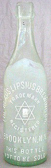 THE CLAUS - LIPSIUS BREWING COMPANY EMBOSSED BEER BOTTLE
