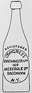 CONGRESS BREWING COMPANY LIMITED TABLE BEER EMBOSSED BEER BOTTLE