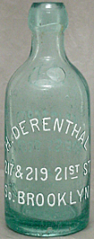 H. DERENTHAL WEISS BEER EMBOSSED BEER BOTTLE