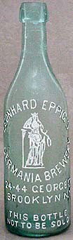 LEONARD EPPIG'S GERMANIA BREWERY EMBOSSED BEER BOTTLE