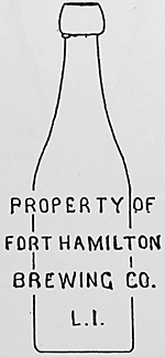 FORT HAMILTON BREWING COMPANY EMBOSSED BEER BOTTLE