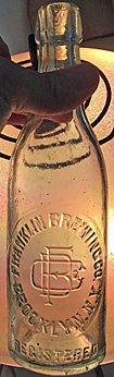 FRANKLIN BREWING COMPANY EMBOSSED BEER BOTTLE