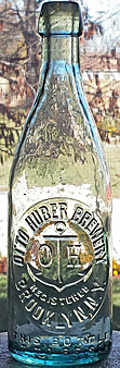 OTTO HUBER BREWERY EMBOSSED BEER BOTTLE