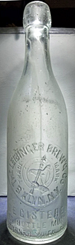 THE LEIBINGER BREWING COMPANY EMBOSSED BEER BOTTLE