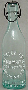 MELTZER BROTHERS BREWERY EMBOSSED BEER BOTTLE