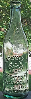 TROMMER'S EVERGREEN BREWERY EMBOSSED BEER BOTTLE