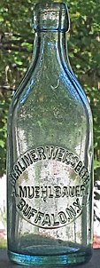 A. MUEHLBAUER BERLINER WEISS BEER EMBOSSED BEER BOTTLE