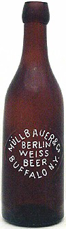 MULLBAUER & COMPANY BERLIN WEISS BEER EMBOSSED BEER BOTTLE