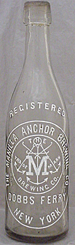 MANILLA ANCHOR BREWING COMPANY EMBOSSED BEER BOTTLE