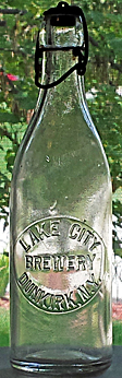 LAKE CITY BREWERY EMBOSSED BEER BOTTLE