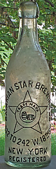 BAVARIAN STAR BREWING COMPANY EMBOSSED BEER BOTTLE