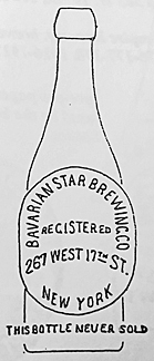 BAVARIAN STAR BREWING COMPANY EMBOSSED BEER BOTTLE