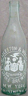 BEADLESTON & WOERZ EMPIRE BREWERY EMBOSSED BEER BOTTLE