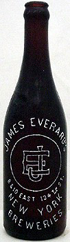 JAMES EVERARD'S BREWERIES EMBOSSED BEER BOTTLE