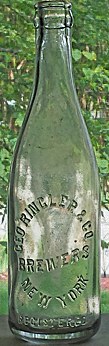 GEORGE RINGLER & COMPANY BREWERS EMBOSSED BEER BOTTLE