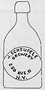 J. SCHEUFELE BREWERY EMBOSSED BEER BOTTLE