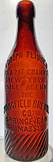THE SPRINGFIELD BREWING COMPANY EMBOSSED BEER BOTTLE
