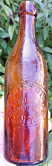 RUSS S. SMITH SPARKLING LAGER EMBOSSED BEER BOTTLE