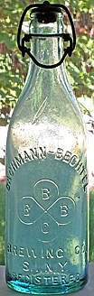 BACHMANN - BECHTEL BREWING COMPANY EMBOSSED BEER BOTTLE