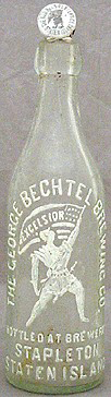 THE GEORGE BECHTEL BREWING COMPANY EMBOSSED BEER BOTTLE