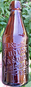L. HOUSE & SONS WEISS BEER EMBOSSED BEER BOTTLE