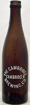 THE CAMBRIDGE BREWING COMPANY EMBOSSED BEER BOTTLE